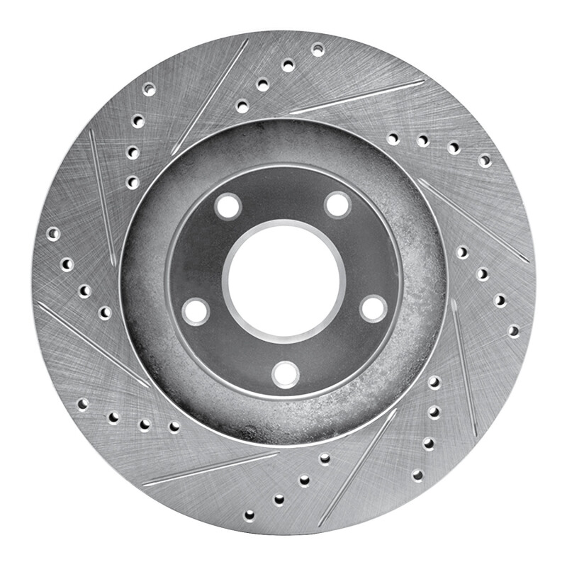 Infiniti I35 Brake Rotor (1) - Front Right - R1 Concepts - Drilled & Slotted - Silver - `02-`06